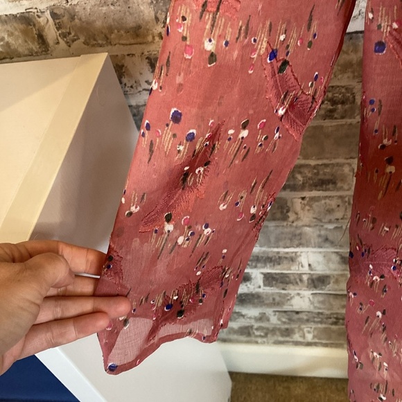 Daniel Rainn blouse with cami. Size M. Semi sheer, 3/4 sleeves. Dark pink. - Picture 8 of 16